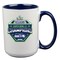15oz White Mug with Navy I/C, Sublimation, Super Bowl 60, 2026, Seattle Seahawks